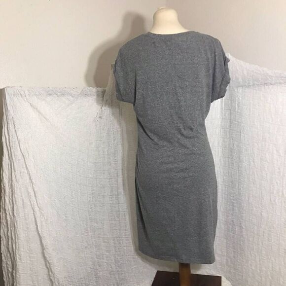 GAP Gray Short Sleeve Dress Gathered Dress Waist Size M - Picture 8 of 11
